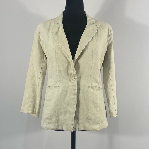 Love Tree Linen Blazer, Jacket, 3/4 sleeve, Size Medium, Classic, women’s - Picture 9 of 9
